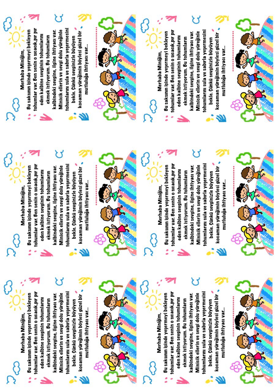 Çim Adam Karne Hediyesi Etiketi