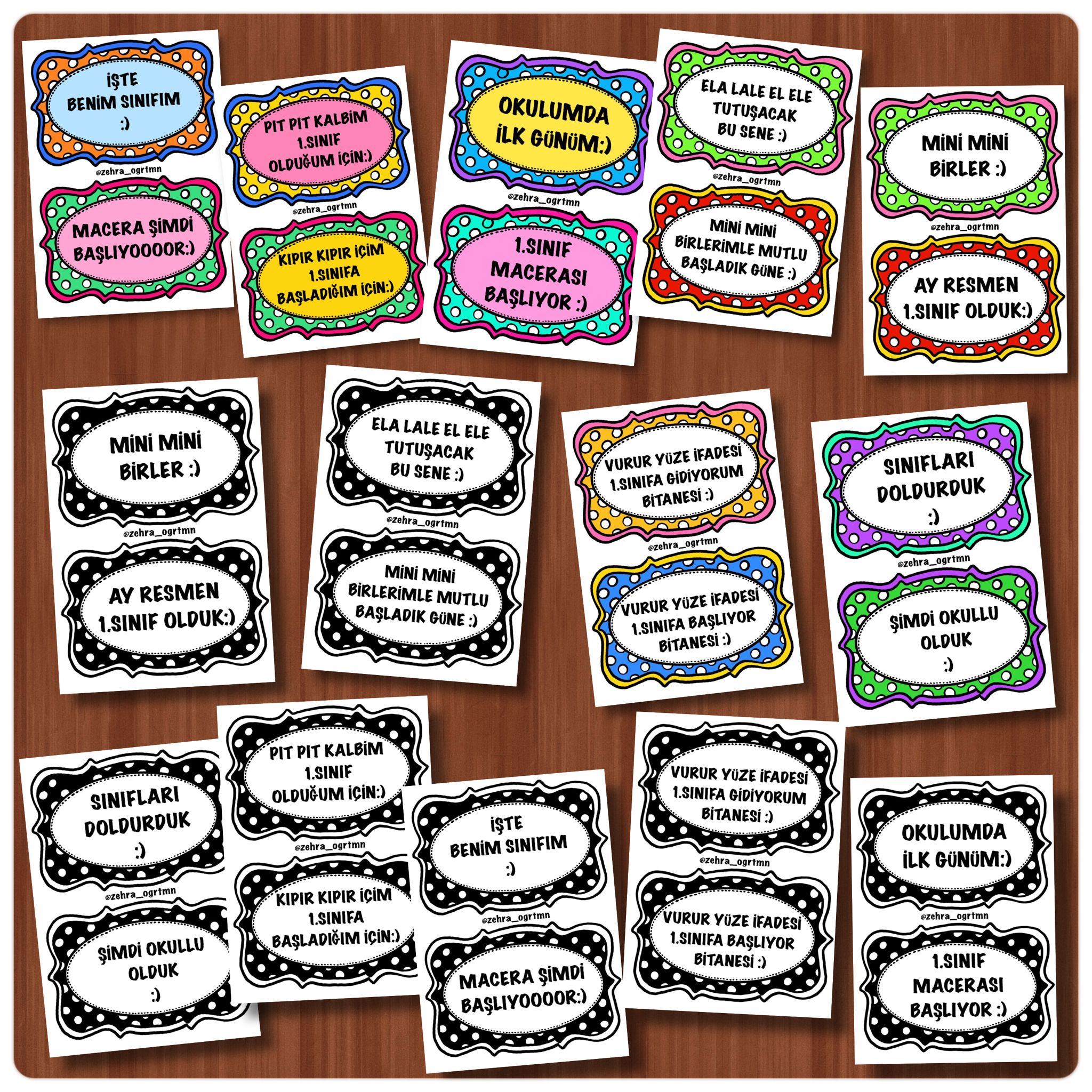 1.Sınıfa Başlayanlar İçin Konuşma Balonu(Renkli )