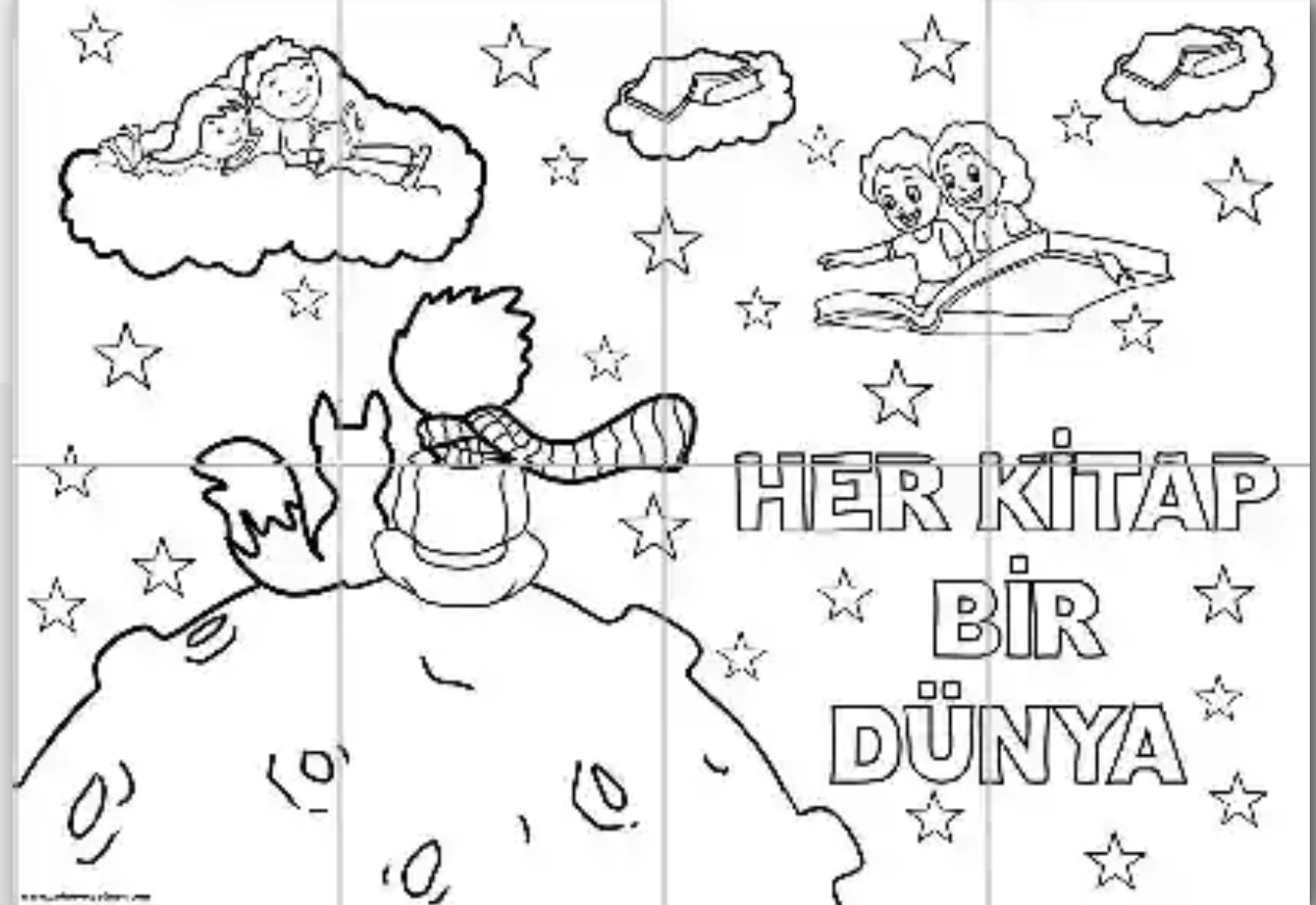 8 A4 Grup Boyama Çalışması Her Kitap Bir Dünya