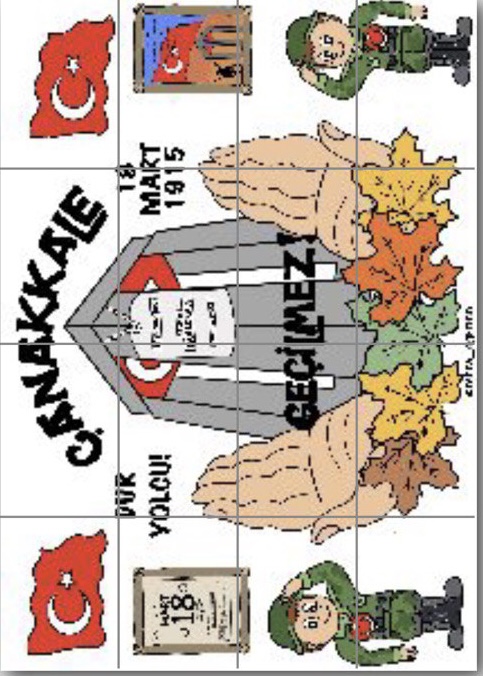(Pano3) Çanakkale Geçilmez 16 A4 RENKLİ RENKSİZ GRUP ÇALIŞMASI