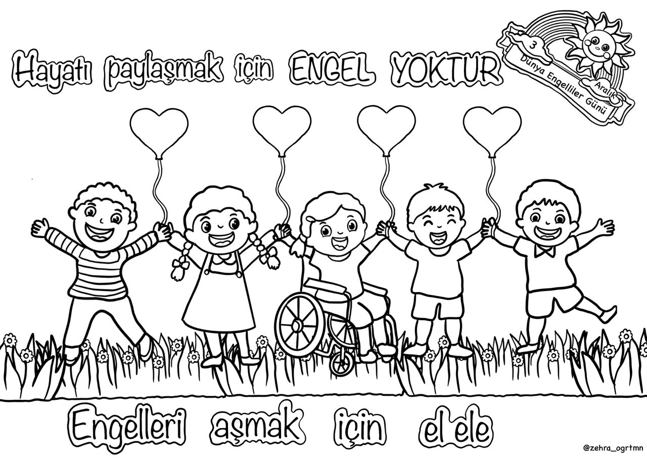 3 Aralık Dünya Engelliler Günü Boyama Çalışması