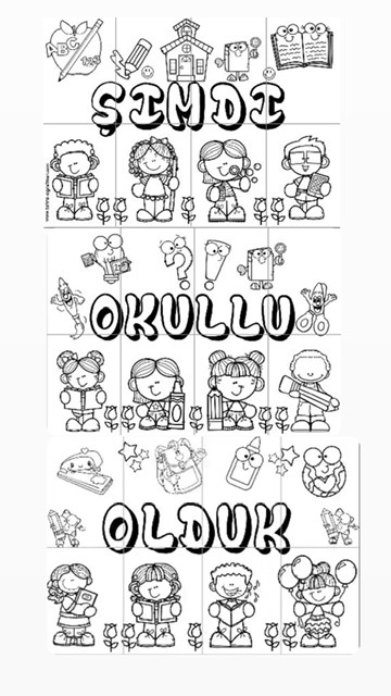 Şimdi Okullu Olduk 24 Sayfa Grup Boyama Çalışması