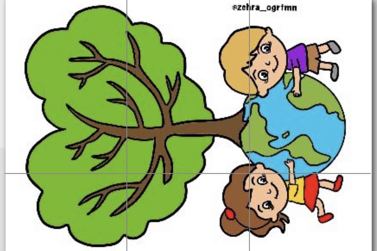 6 A4 Ağaç ve Çocuklar
