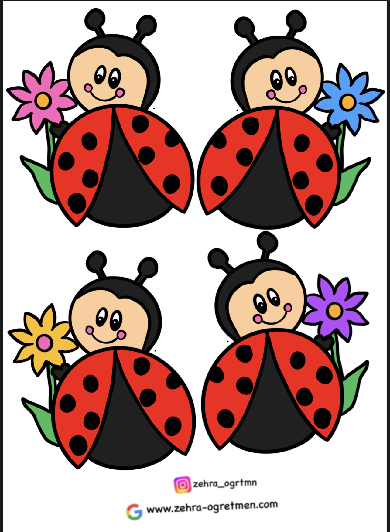 Uğur Böceği Panosu Uğur Böcekleri ( A4 )