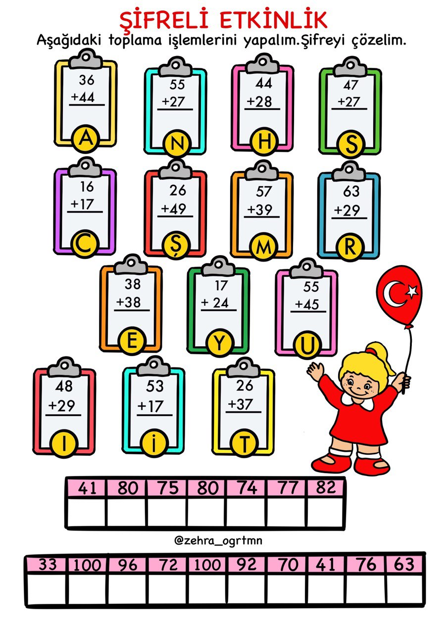 29 Ekime Özel Şifreli Toplama İşlemi Etkinliği