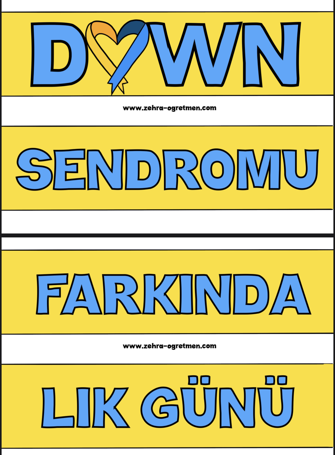 21 Mart Down Sendromu Farkındalık Günü KÜÇÜK BOY RENKLİ