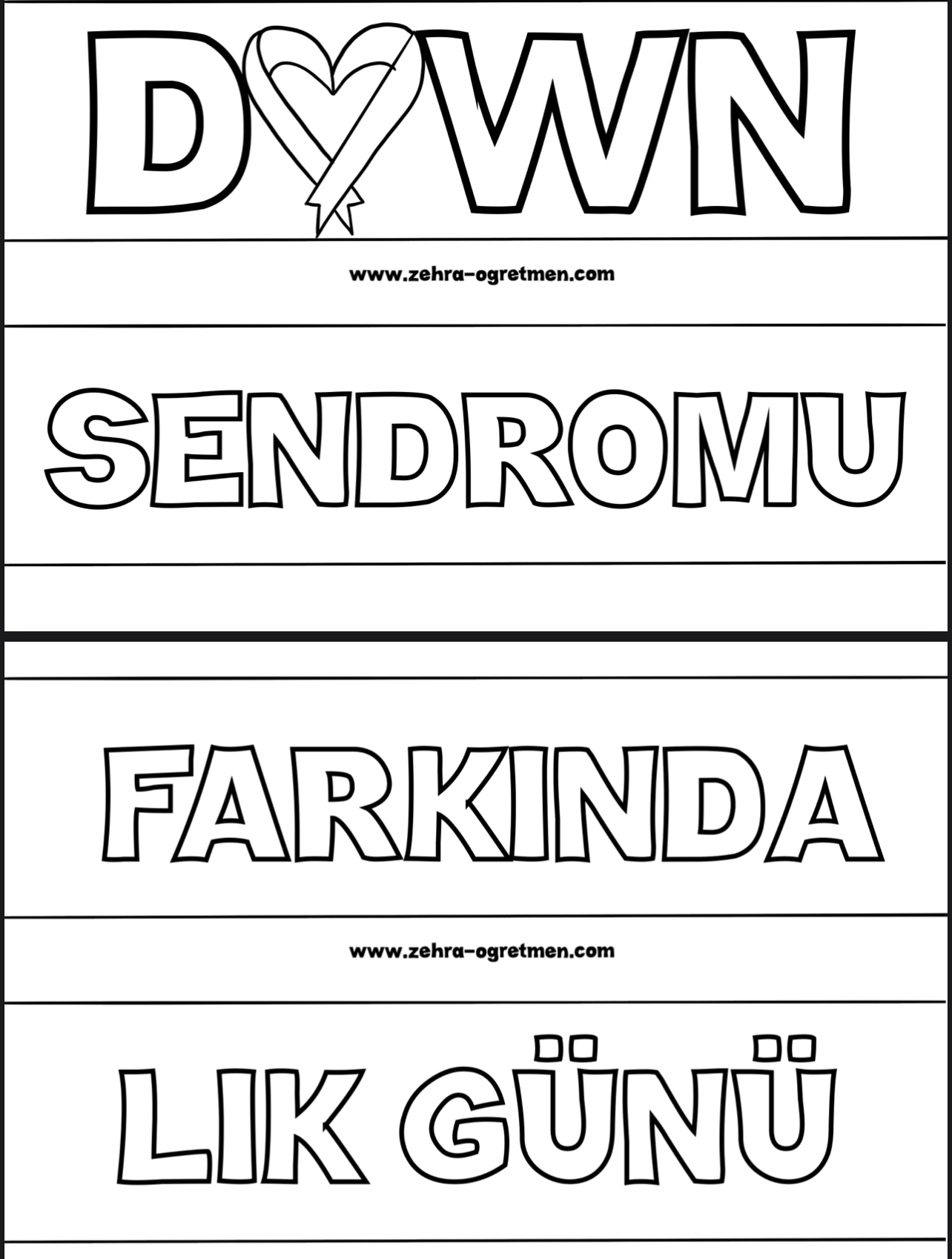 Down Sendromu Farkındalık Günü KÜÇÜK BOY RENKSİZ