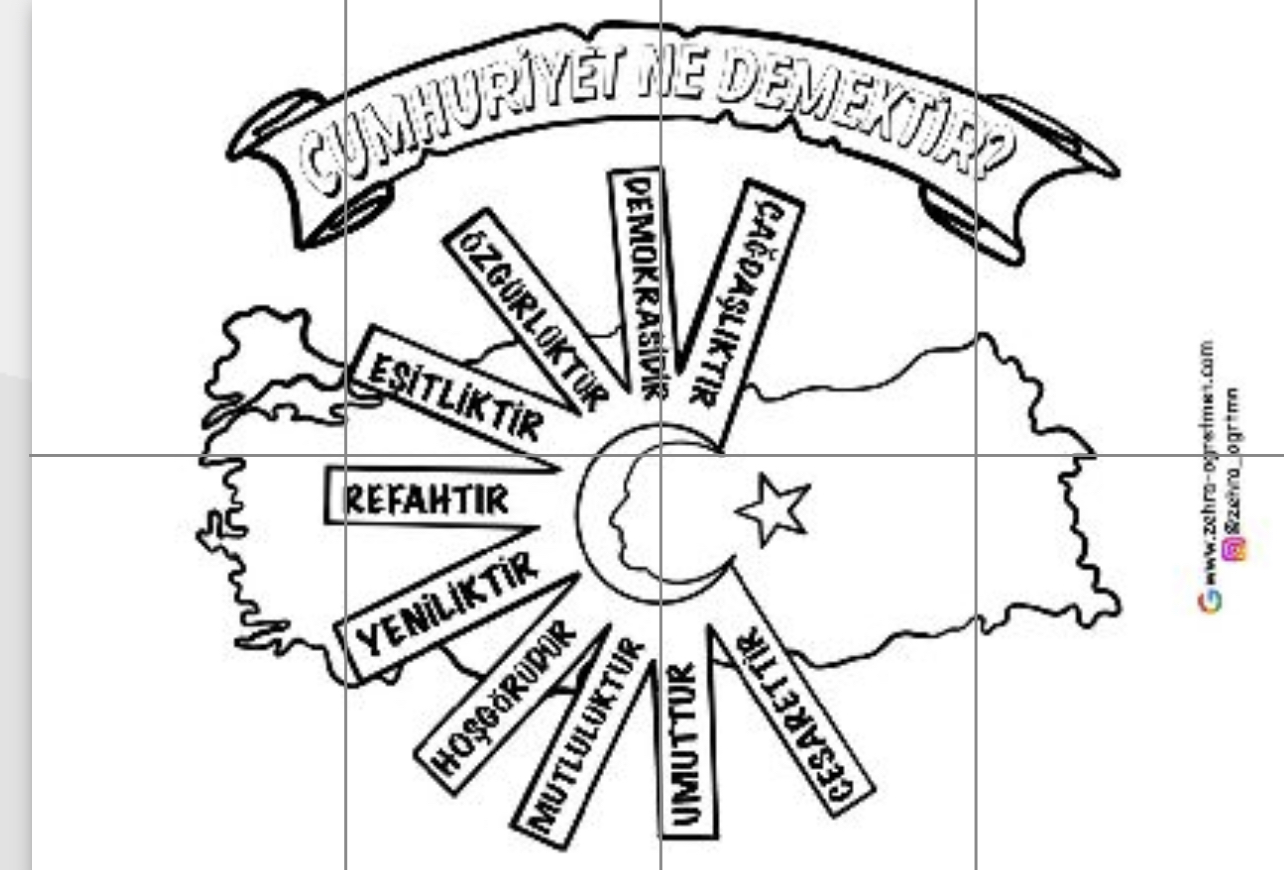 8 A4 CUMHURİYET NE DEMEKTİR RENKSİZ ( Siyah Yazılı)