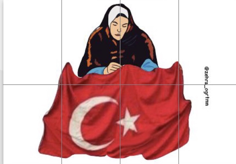 (8 A4 ) Bayrak Diken Kadın ( Bayrak Var )