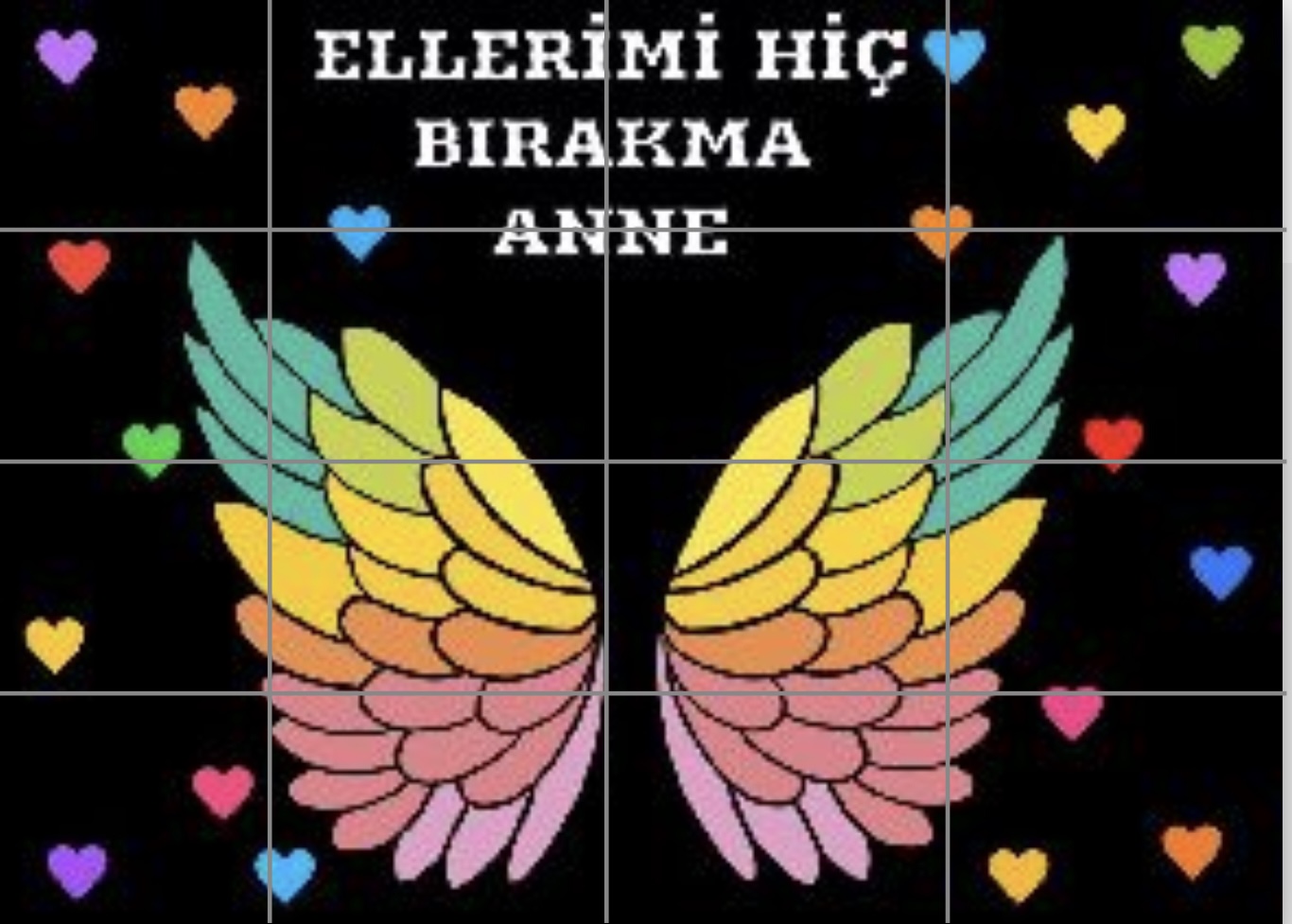 16 A4 Ellerimi Hiç Bırakma Anne Panosu RENKLİ