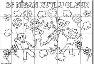 23 Nisan Kutlu Olsun Grup Boyama Çalışması 32 A4