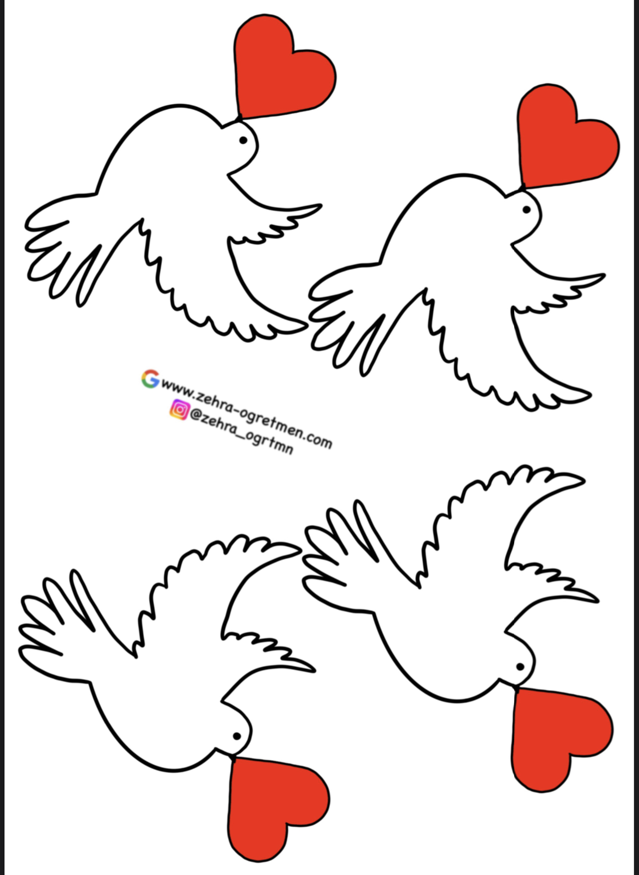 Güvercin Şablonları ( Küçük Boy )