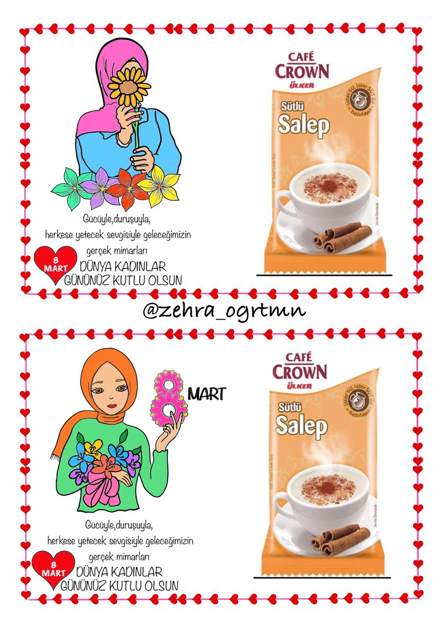 8 Mart Hediyelik Kart (Tesettürlü Kadın Veliler İçin )