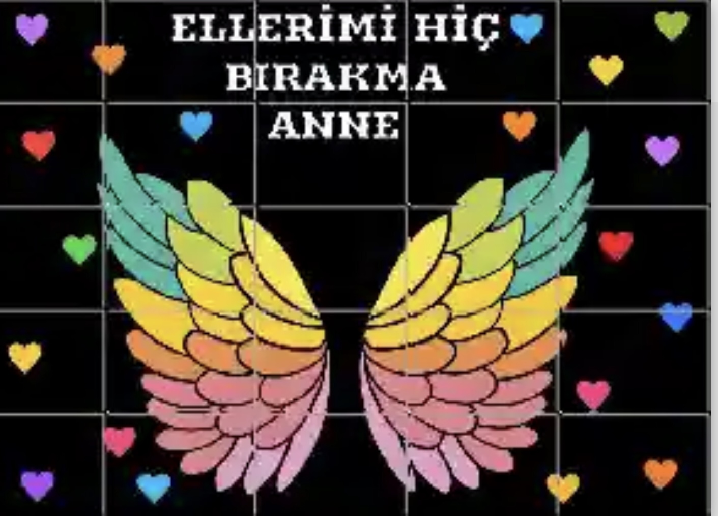 25 A4 Ellerimi Hiç Bırakma Anne Panosu RENKLİ