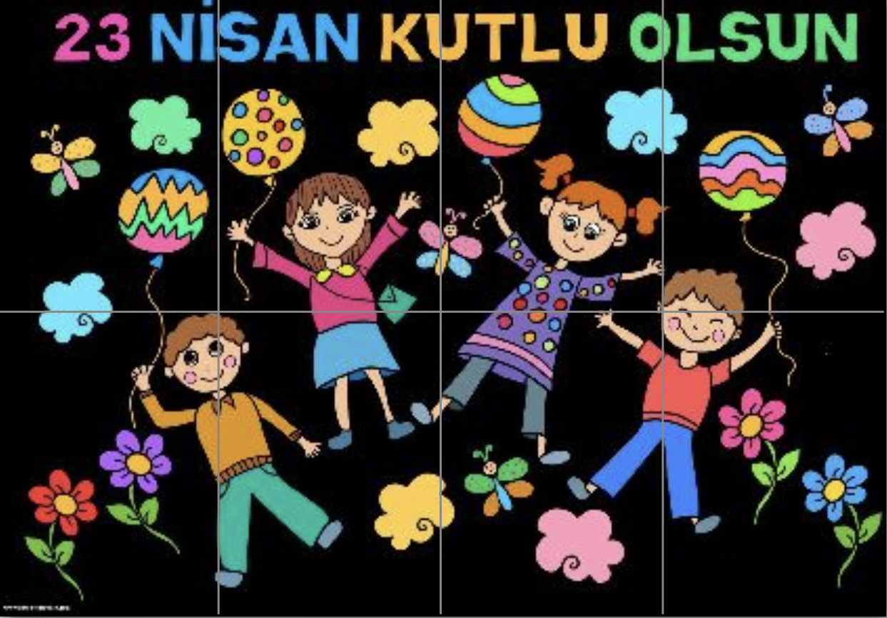 23 Nisan Kutlu Olsun Pano 8 A4 SİYAH ARKA PLAN