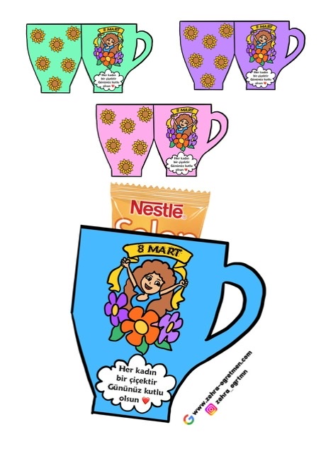 8 Mart Fincanlı Hediyelik Kart