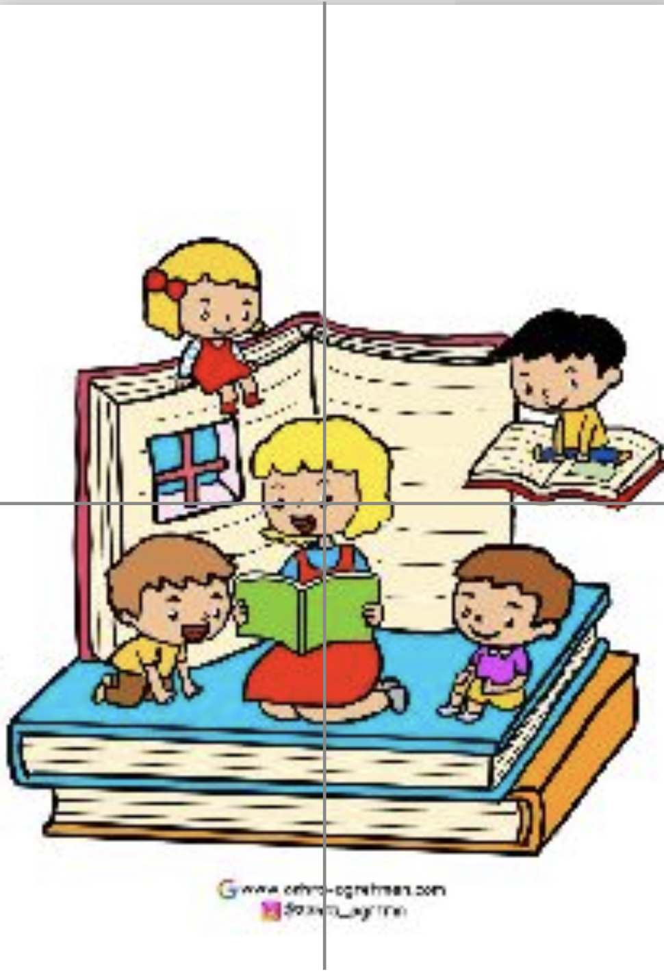 4 A4 Çocuklara Kitap Okuyan Kadın Öğretmen RENKLİ