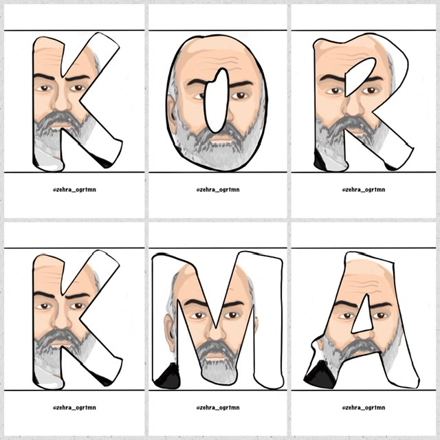 Mehmet Akif Ersoy Görseli ile  Korkma Yazısı