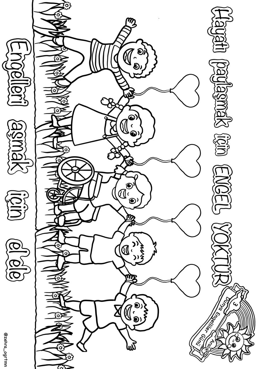 3 Aralık Dünya Engelliler Günü Boyama ( A4)