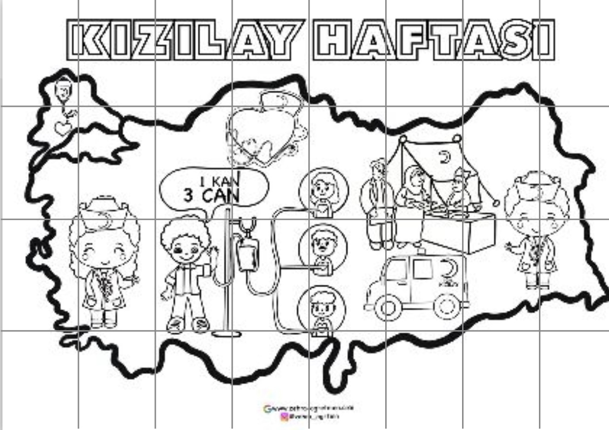 Kızılay Haftası Grup Boyama Çalışması 32 A4 RENKSİZ
