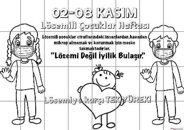 32 A4 Lösemili Çocuklar Haftası Boyama Çalışması