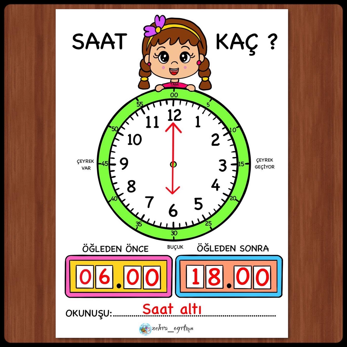 Saatler Yaz Sil Şablonları 1