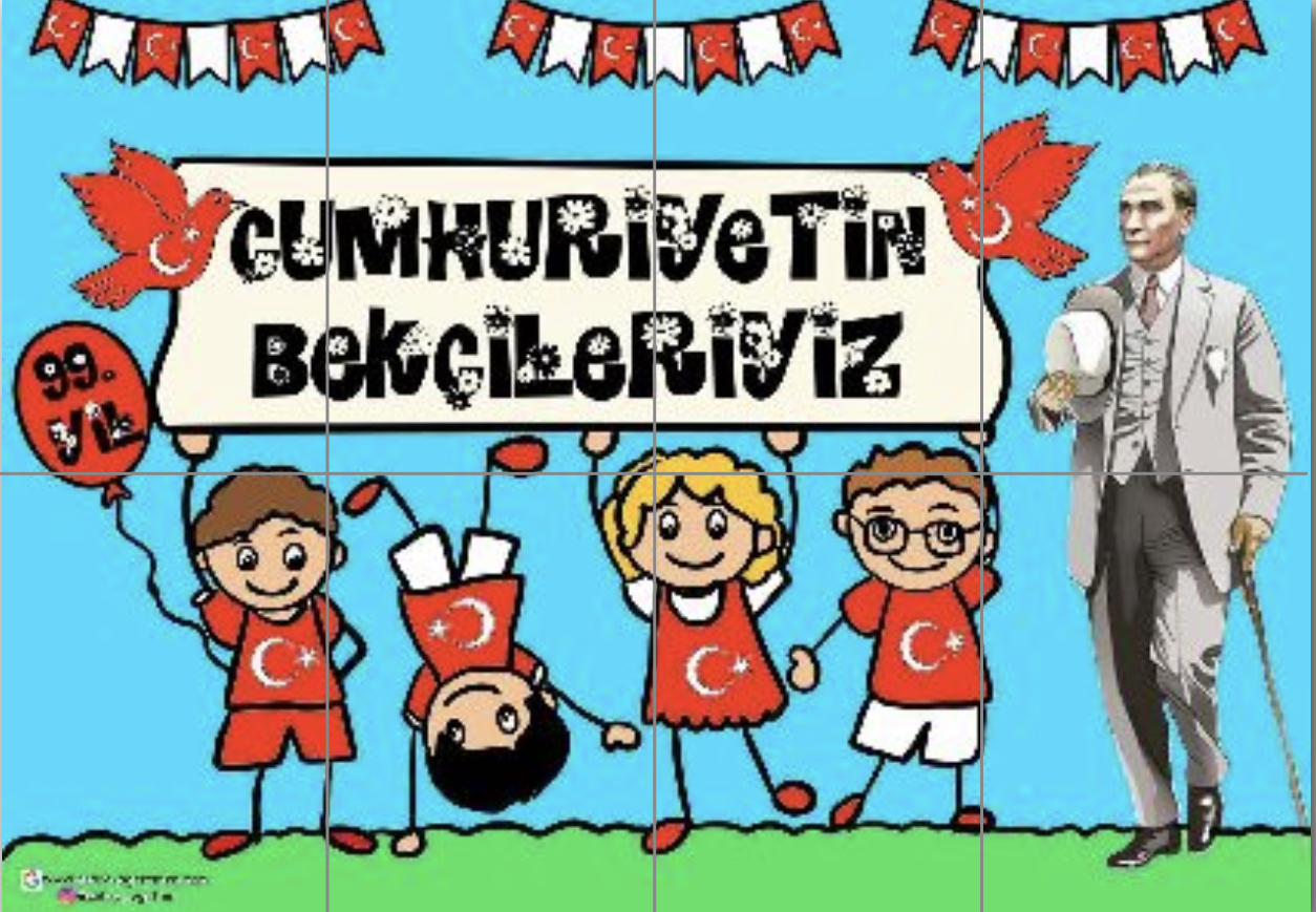8 A4 RENKLİ Atatürk’lü Cumhuriyetin Bekçileriyiz Panosu