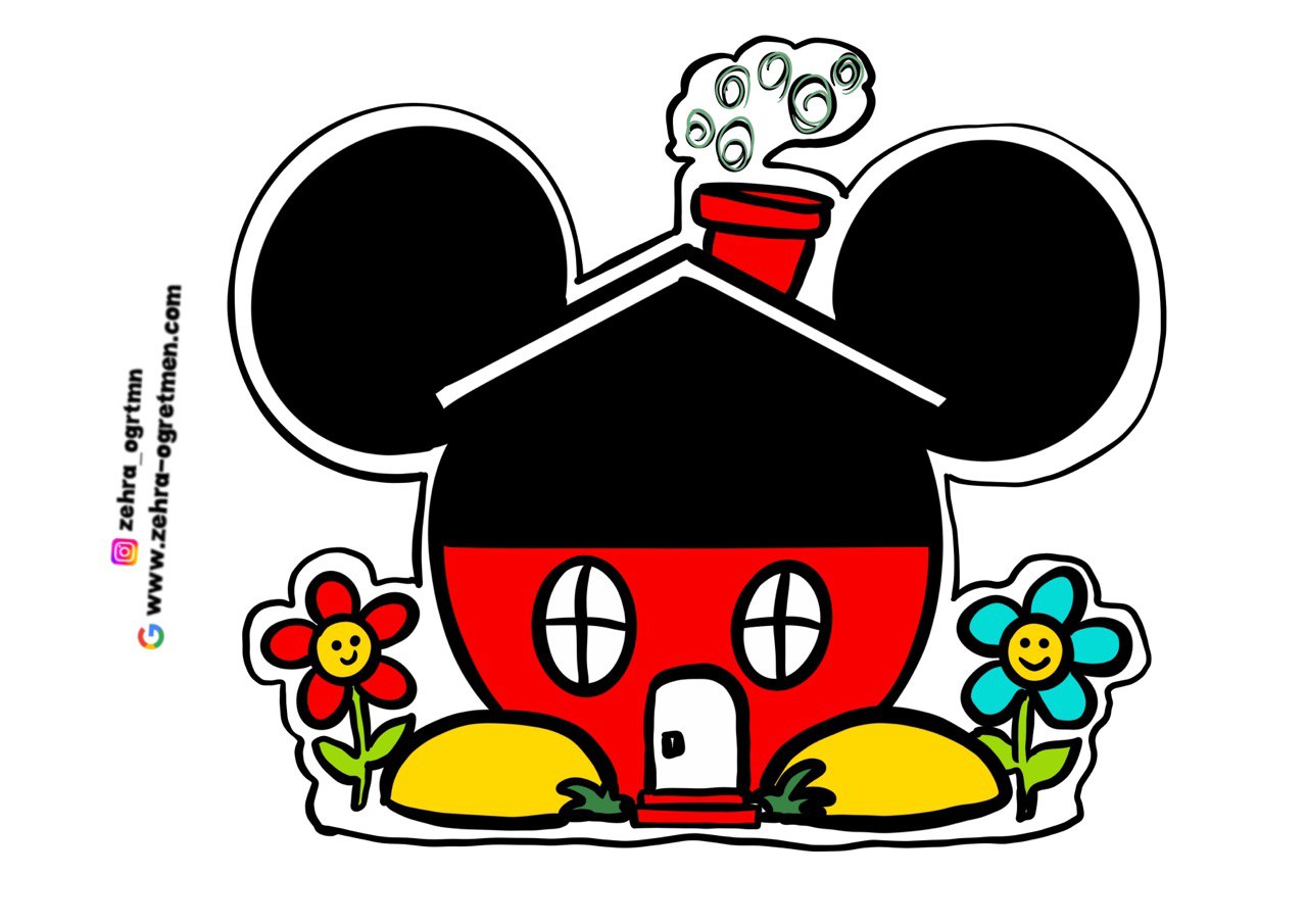 6 A4 Mickey Ev ( RENKLİ)