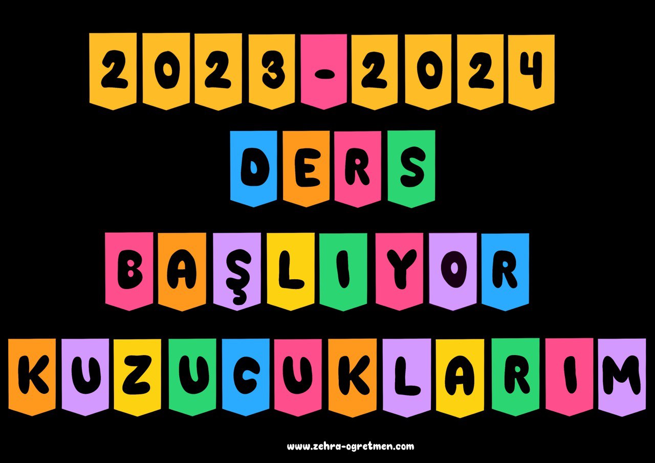 Ders Başlıyor Kuzucuklarım Flama RENKLİ