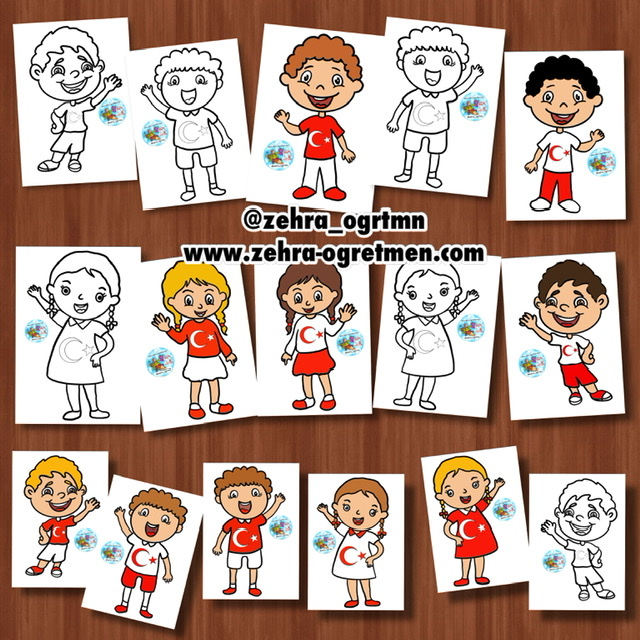 Balon Tutan Türk Bayraklı Çocuklar