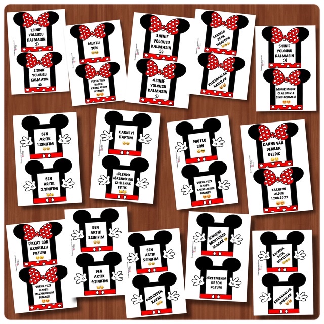 Mickey ve Minnie Karne ve Mezuniyet El Pankartları