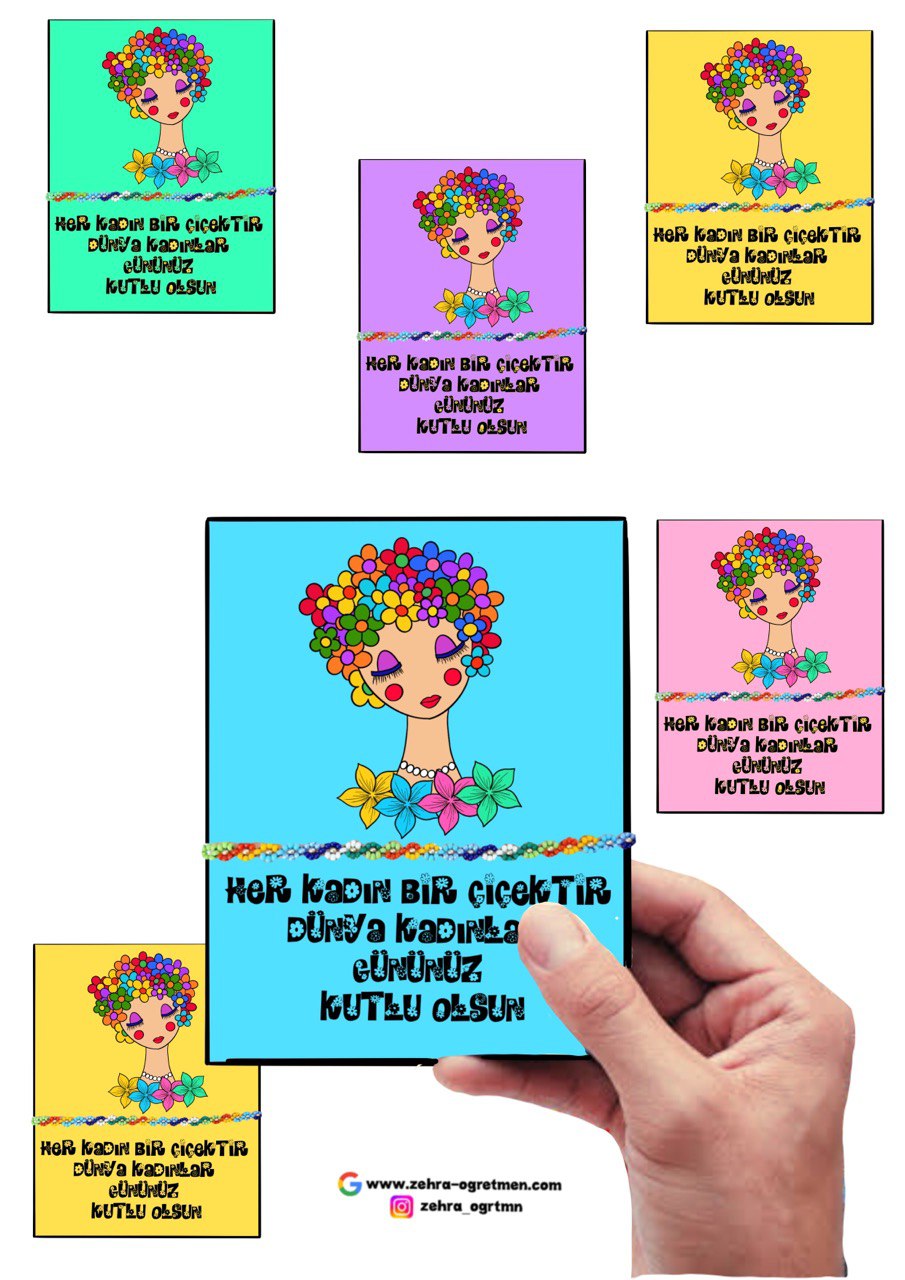 8 Mart Hediyelik Kartlar ( Bileklikli)