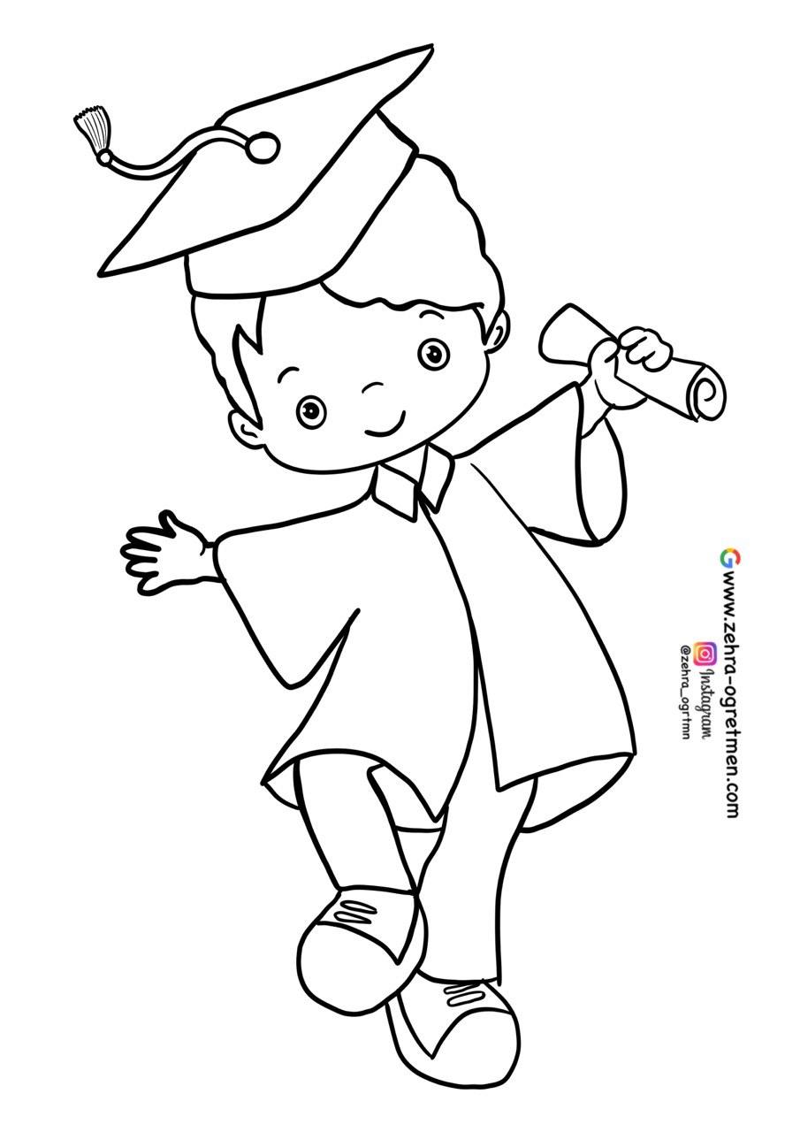 4 A4 Kepli Çocuklar Renksiz