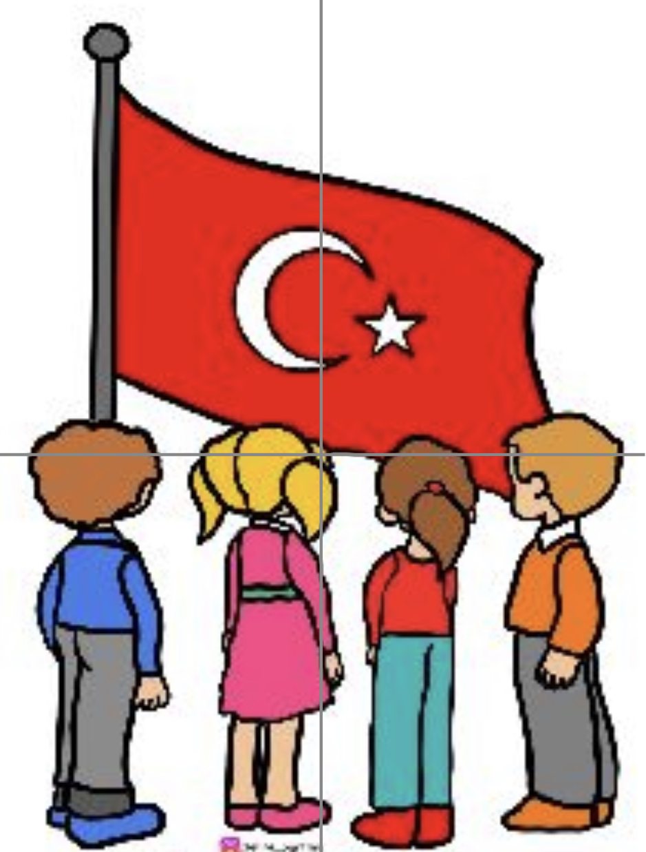 4 A4 İstiklal Marşı Okuyan Çocuklar RENKLİ