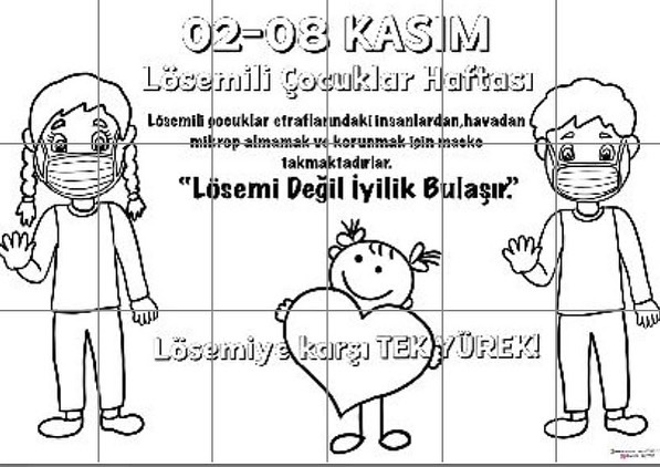 18 A4 Lösemili Çocuklar Haftası Boyama Çalışması