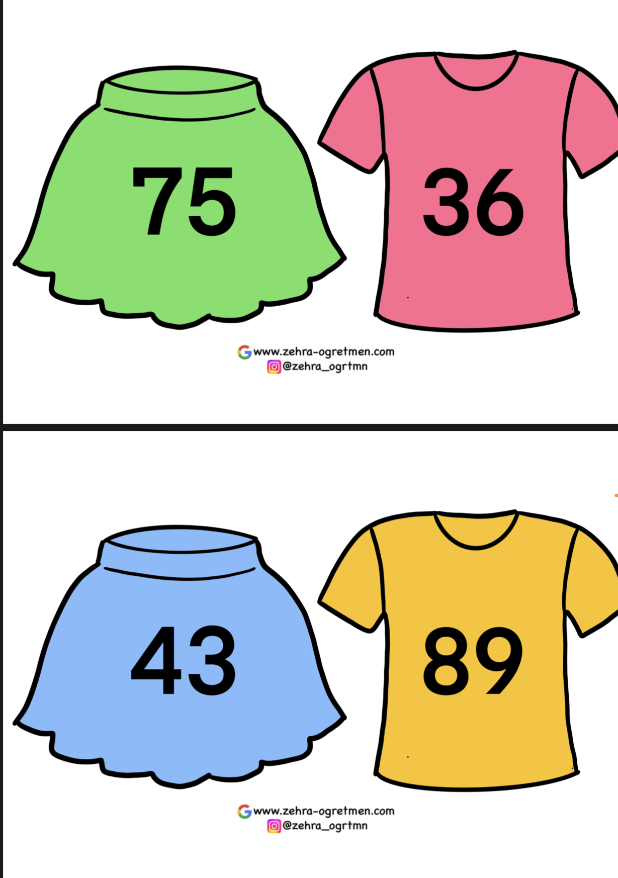 Sayıları Sıralama Etkinliği ( Elbise Asma Etkinliği)