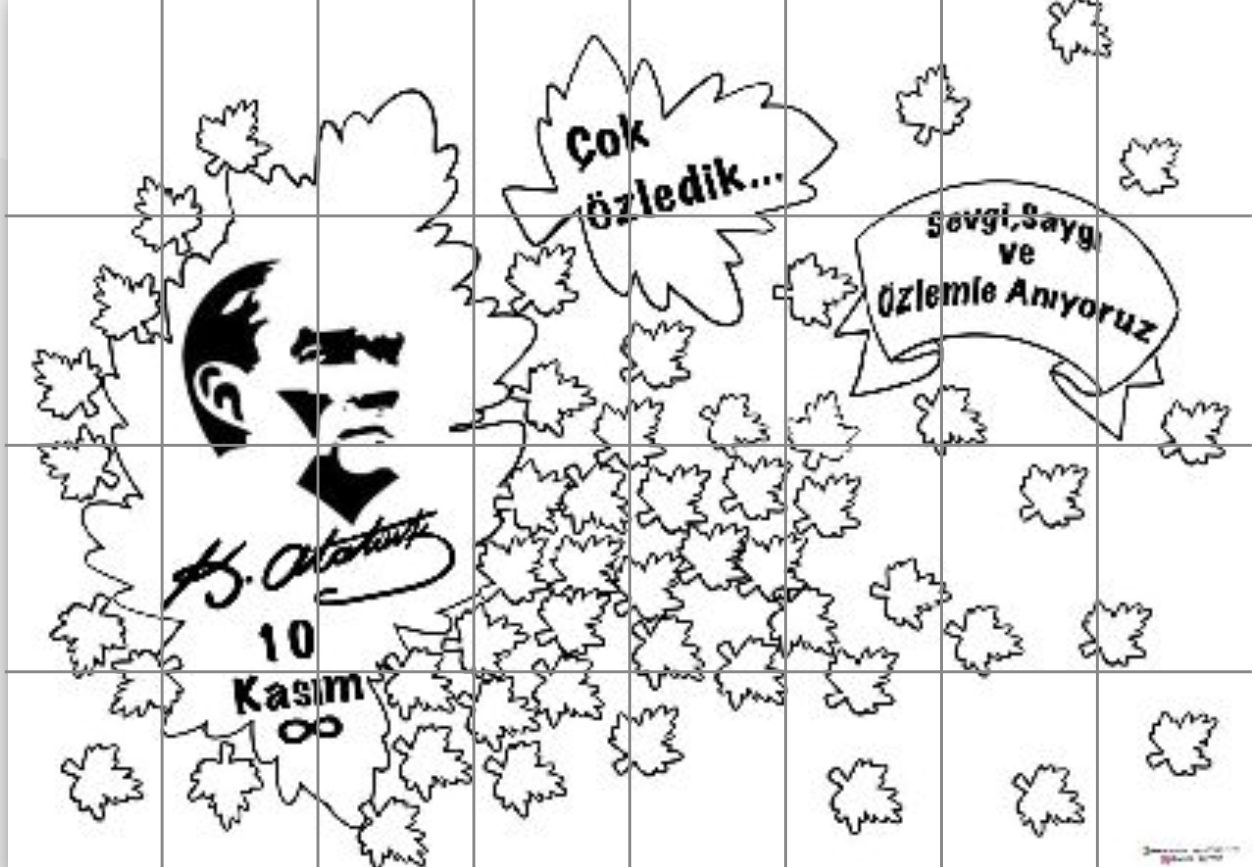 10 Kasım Pano 3 Grup Boyama Çalışması (32 A4)