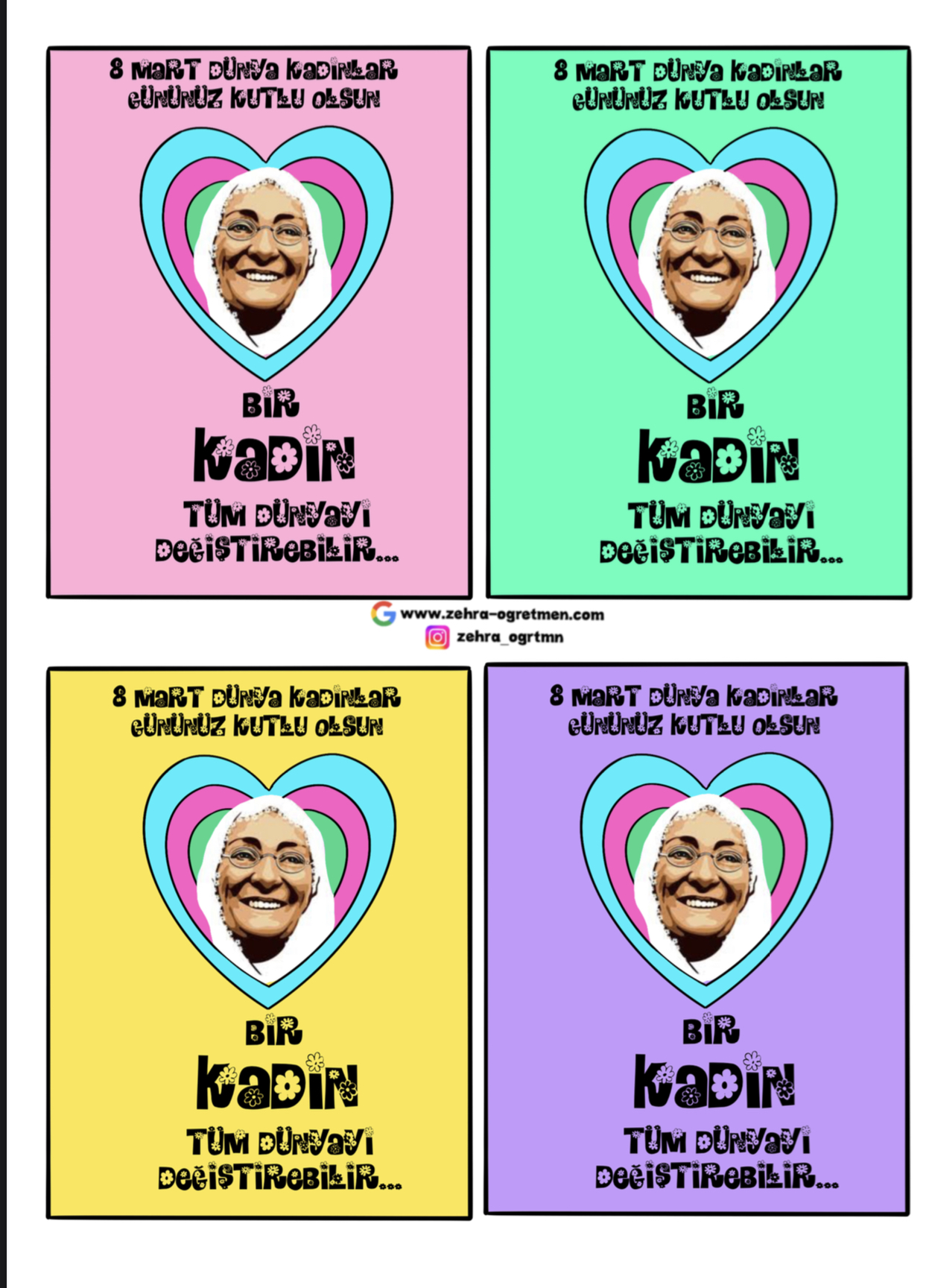 8 mart hediyelik ( Zübeyde Hanımlı Kartlar )