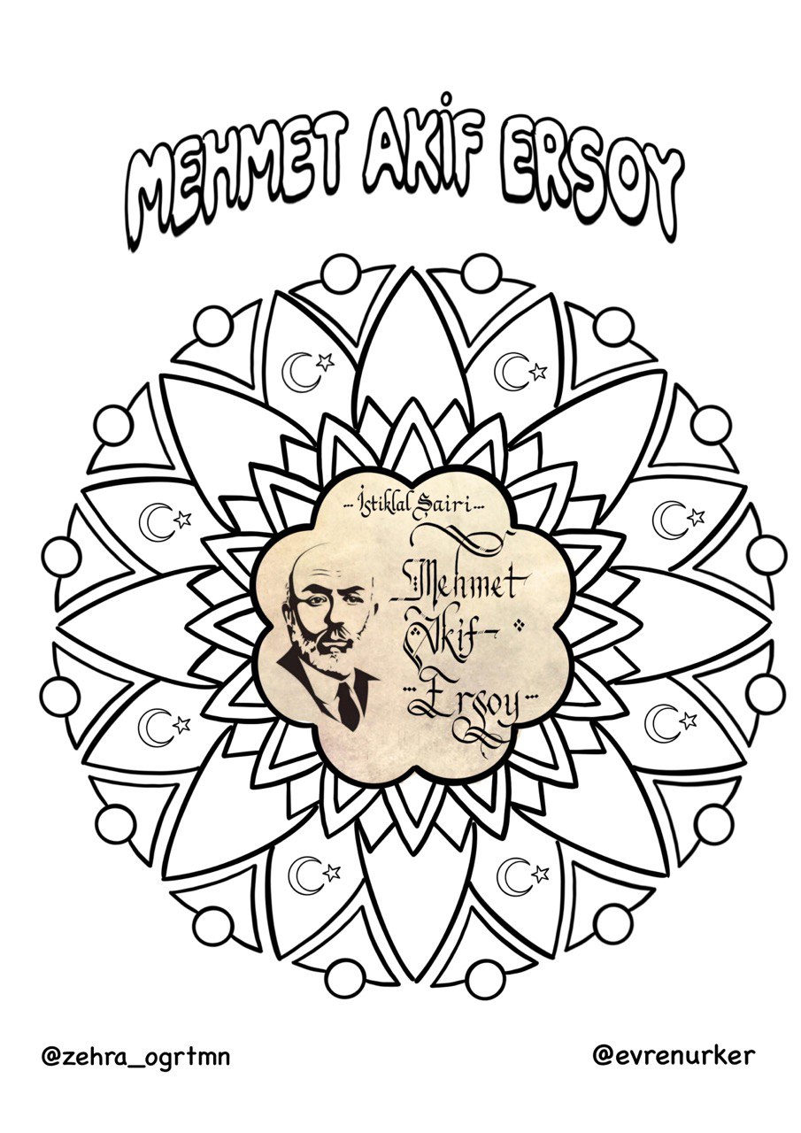 İstiklal Şairi Mehmet Akif Ersoy Mandalası