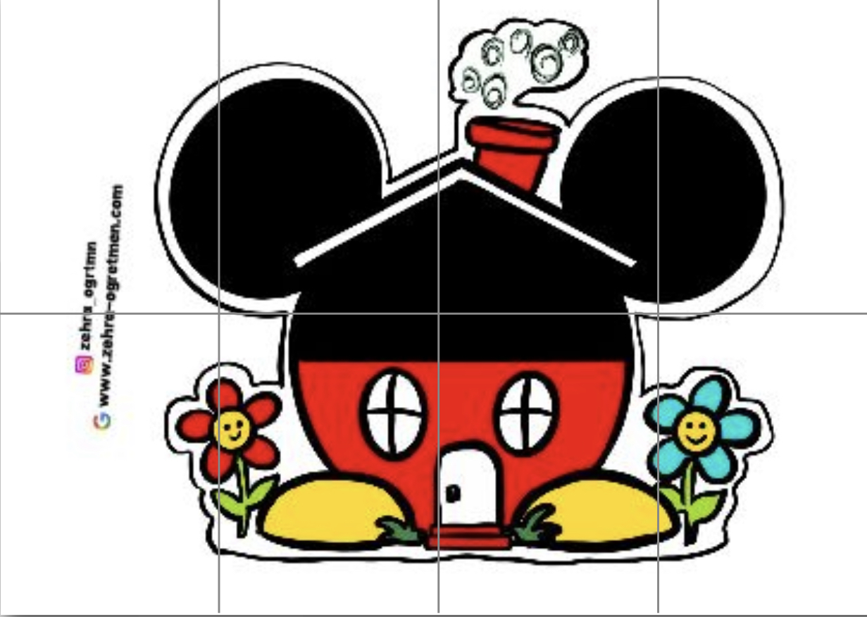 8 A4 Mickey Ev ( RENKLİ)