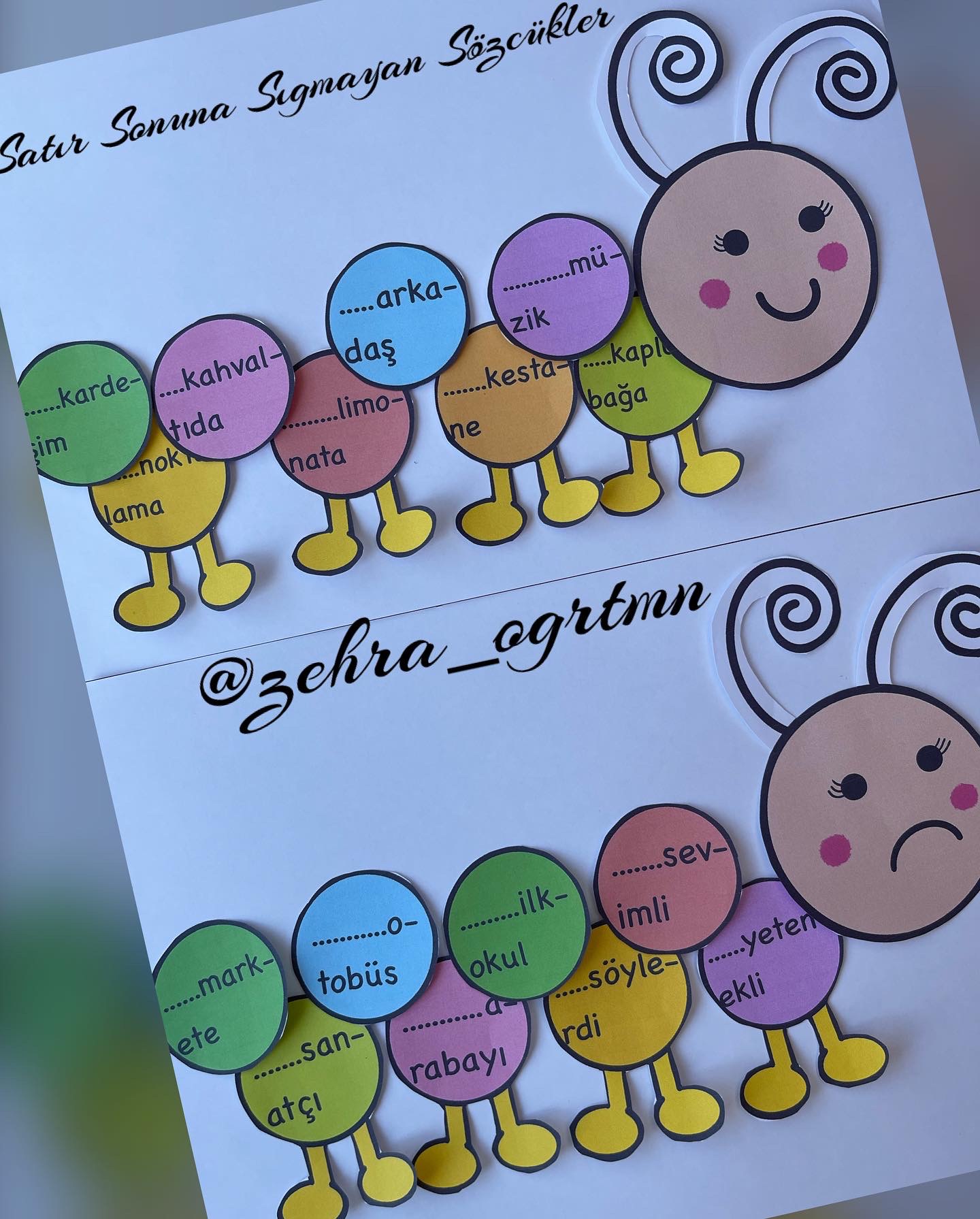 Satır Sonuna Sığmayan Sözcükler Tırtıl Etkinliği