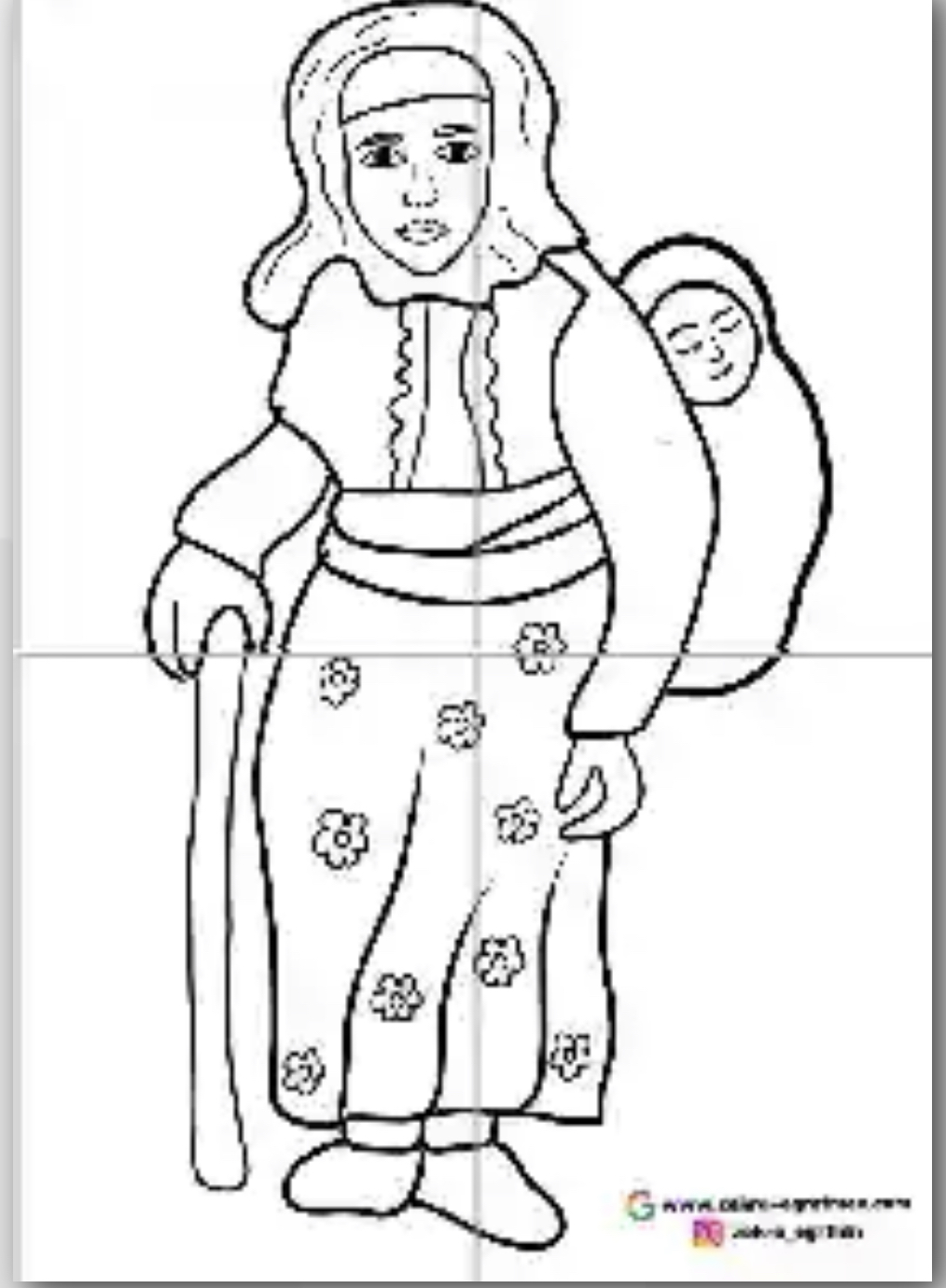 4 A4 Sırtında Bebek Taşıyan Kadın RENKSİZ