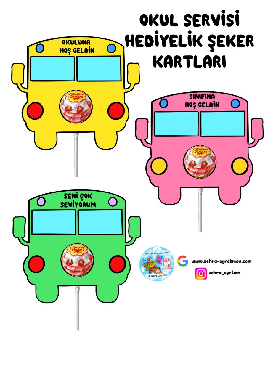 Okul Servisli Hediyelik Şeker Kalıbı RENKLİ RENKSİZ