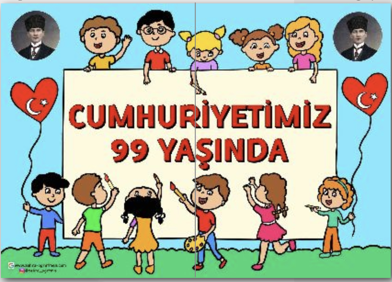2 A4 RENKLİ Cumhuriyetimiz 99 Yaşında Panosu