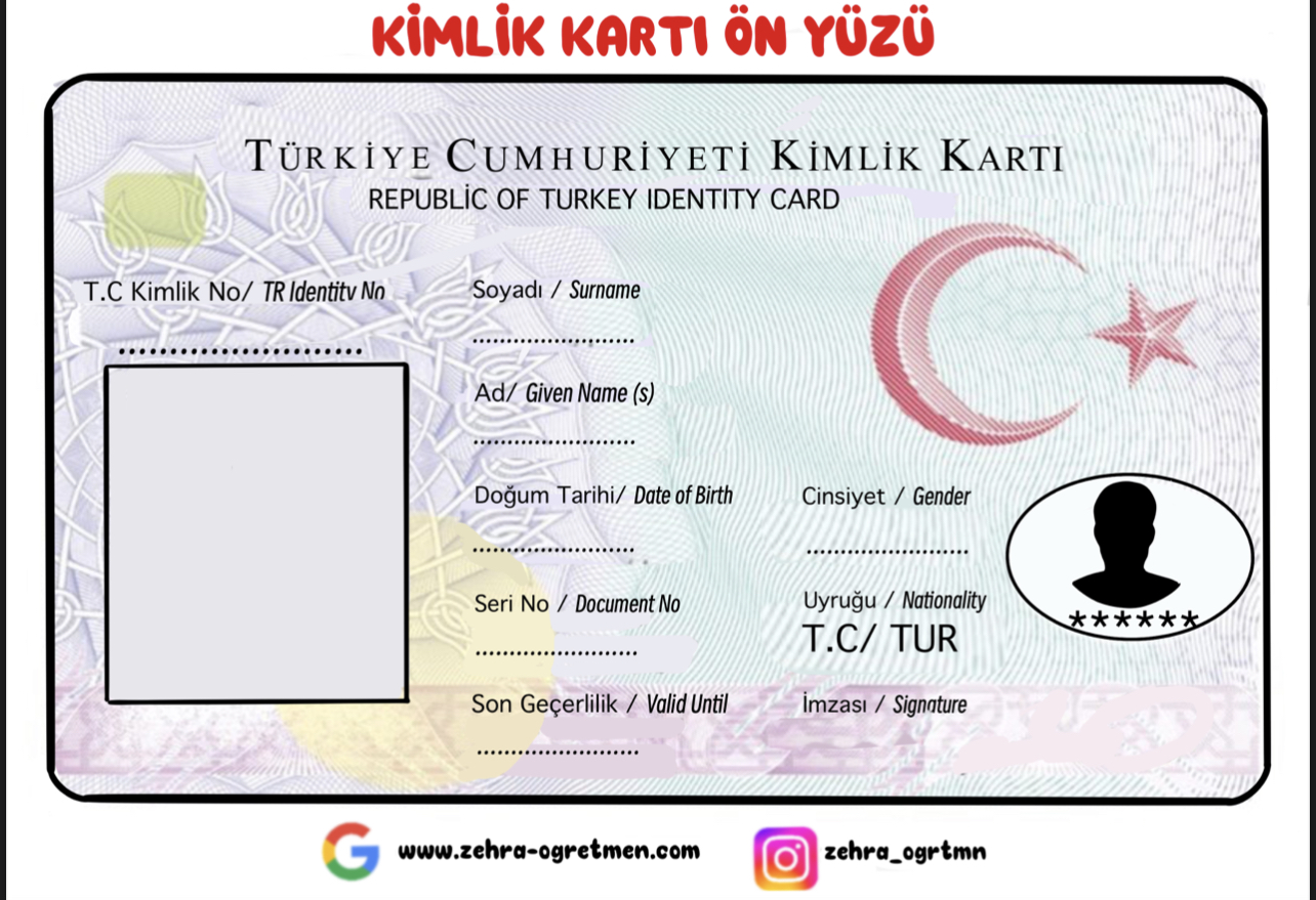 Kimlik Kartı Ön Yüzü ve Arka Yüzü ( A4)