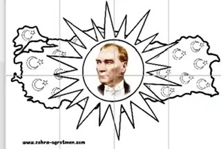 8 A4 Atatürk’lü Türkiye Haritası 19 Mayıs RENKSİZ