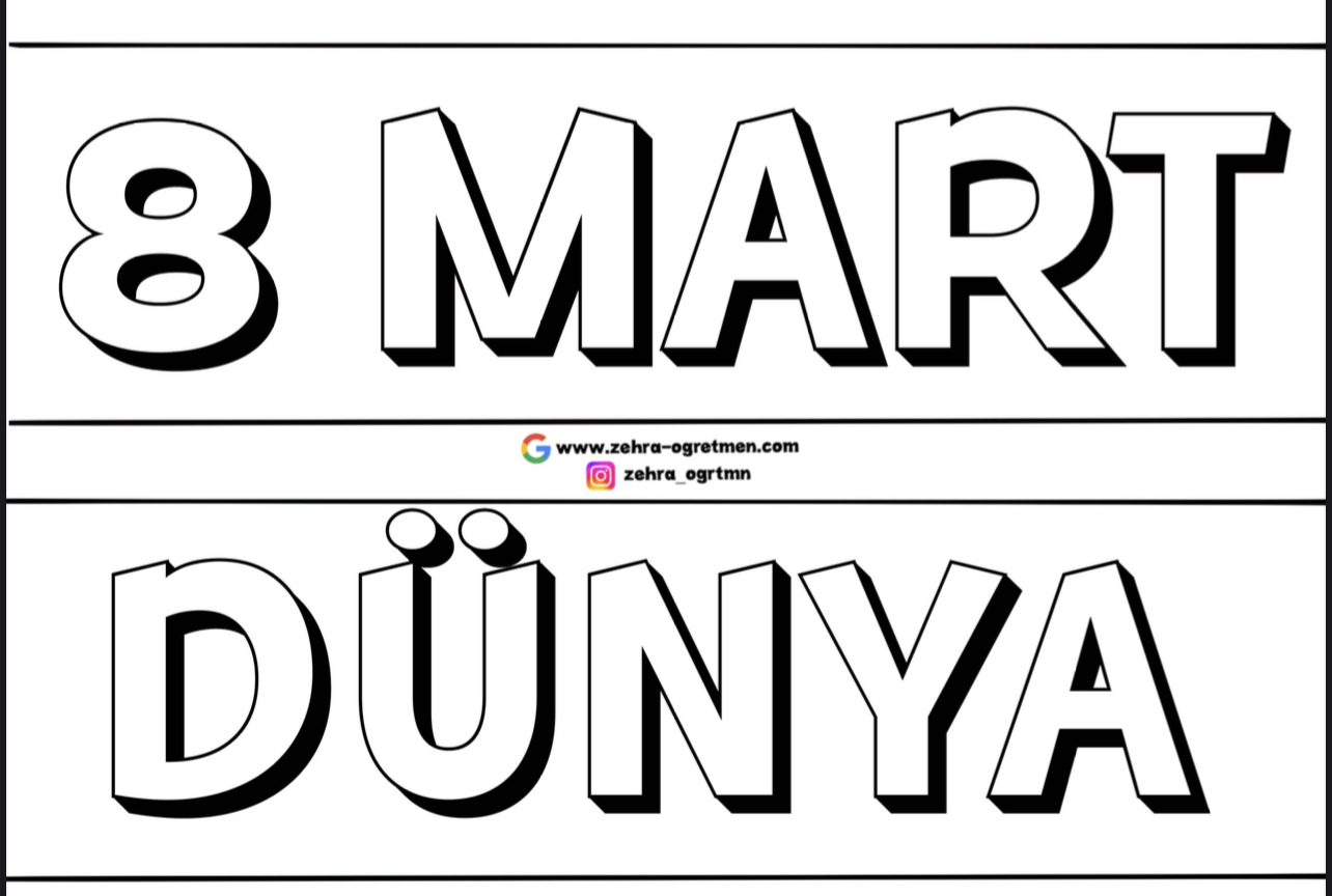 8 Mart Dünya Kadınlar Günümüz Kutlu Olsun KÜÇÜK BOY RENKSİZ