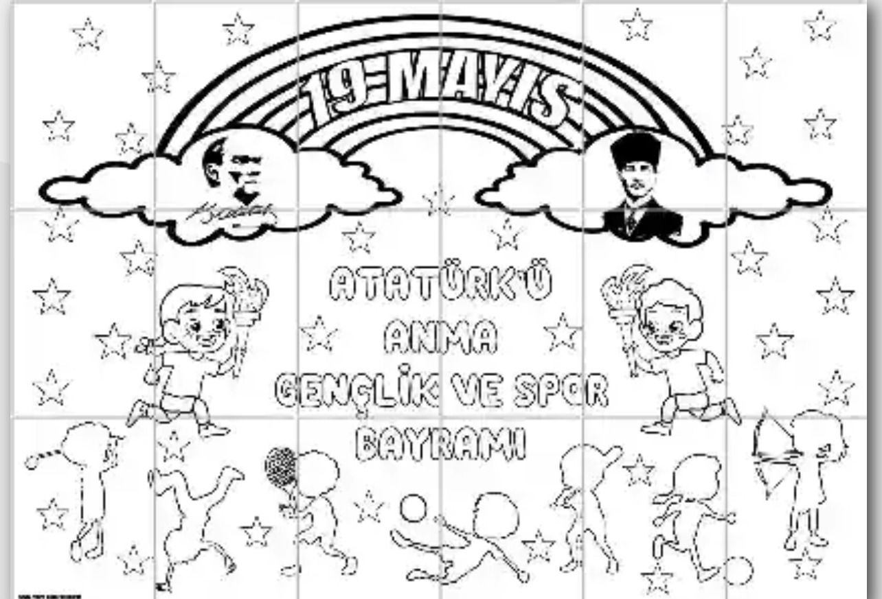 18 A4 19 Mayıs Pano 1 Grup Boyama Çalışması