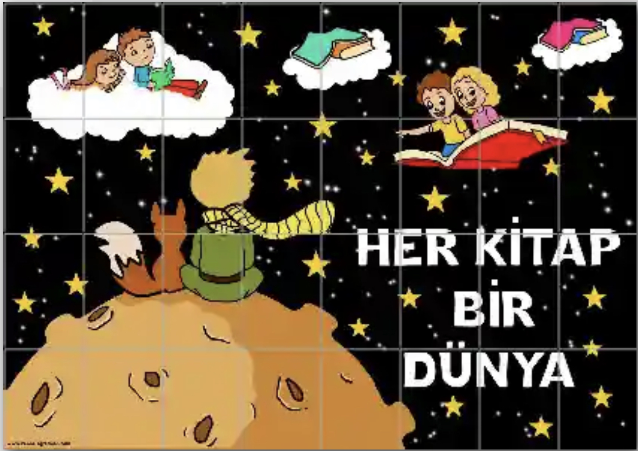 32 A4 Siyah Arka Planlı Her Kitap Bir Dünya
