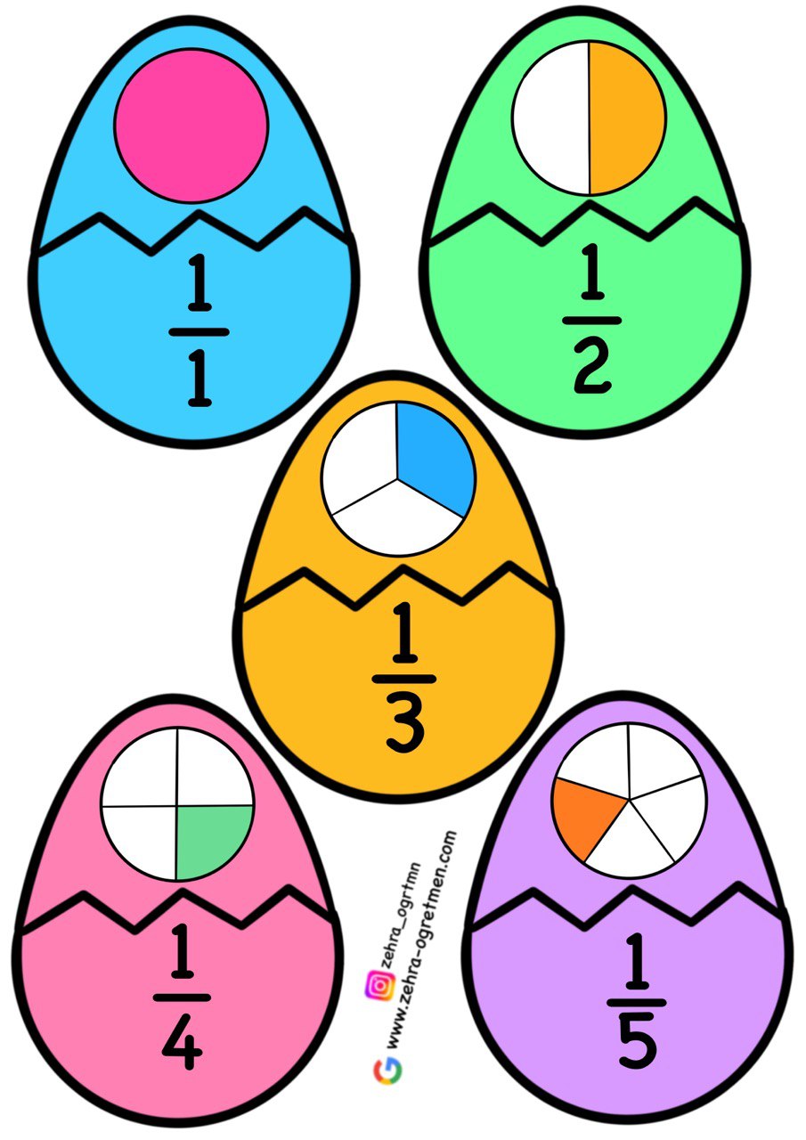 Kesirler Yumurta Puzzle BÜYÜK BOY RENKLİ